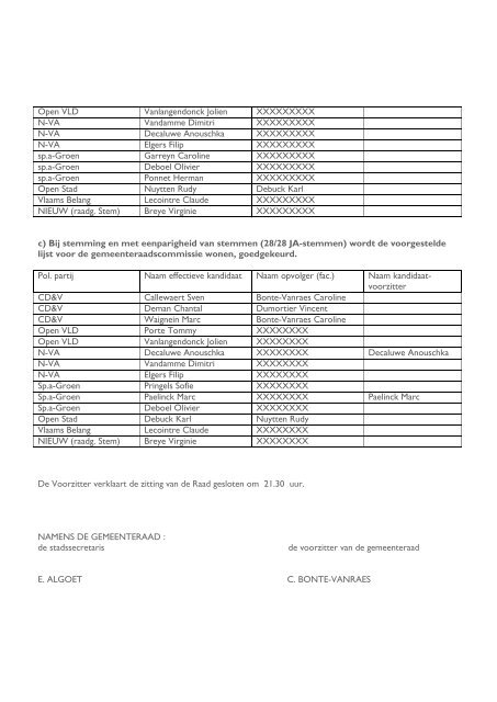Verslag gemeenteraad 25 februari 2013 - Menen