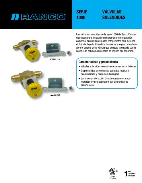 VÁLVULAS SOLENOIDES SERIE 1000 - Uni-Line