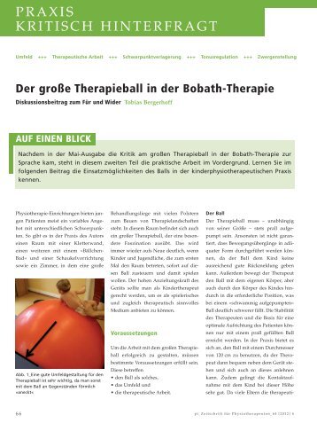 Der große Therapieball in der Bobath-Therapie - Therapie für Kinder