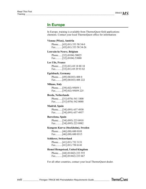 Finnigan TRACE MS - Thermo Scientific Home Page