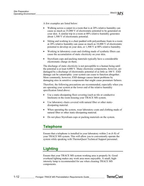 Finnigan TRACE MS - Thermo Scientific Home Page