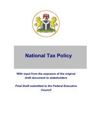 National Tax Policy for Nigeria - CITN