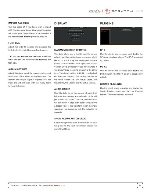SL 4 Manual for Serato Scratch Live 2.2.2 - Juno Records