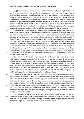 MAUPASSANT - extrait prÃ©face de Pierre et Jean
