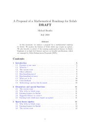 A Proposal of a Mathematical Roadmap for Scilab DRAFT - Projects