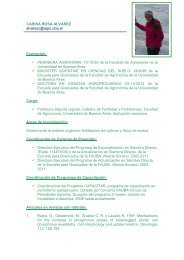 CV abreviado CARINA ROSA ALVAREZ - Facultad de AgronomÃ­a ...