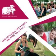 Mangotsfield Sixth Form Prospectus (pdf) - Mangotsfield School