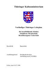 Thüringer Kultusministerium Vorläufiger Thüringer Lehrplan ... - Thillm