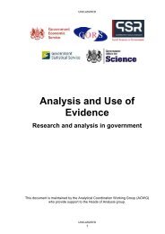 Analysis and Use of Evidence - The Civil Service