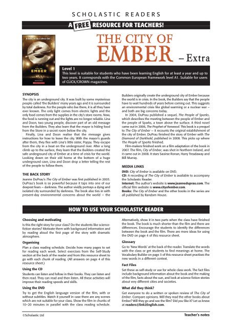 The City of Ember - Scholastic