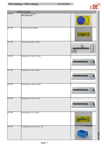 TGK Katalog / TGK Catalog 12.10.2012