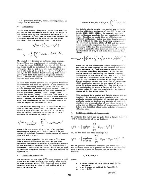 NIST Technical Note 1337: Characterization of Clocks and Oscillators