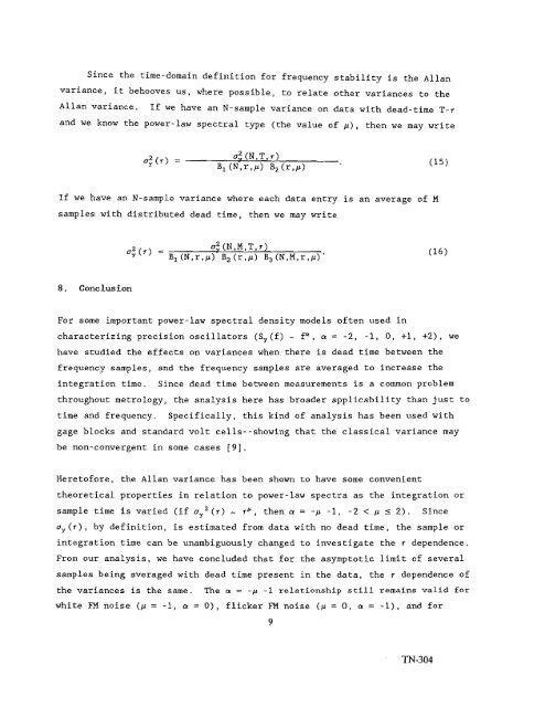 NIST Technical Note 1337: Characterization of Clocks and Oscillators