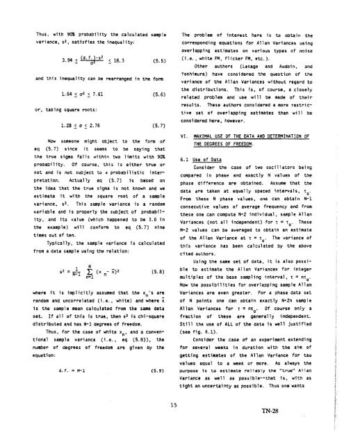 NIST Technical Note 1337: Characterization of Clocks and Oscillators