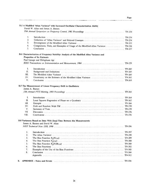 NIST Technical Note 1337: Characterization of Clocks and Oscillators