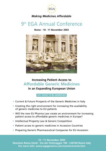 9th Annual EGA Conference - European Generic medicines ...