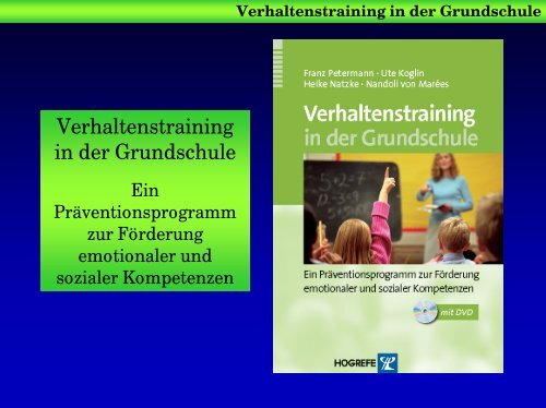 Verhaltenstraining für Schulanfänger - Universität Bremen