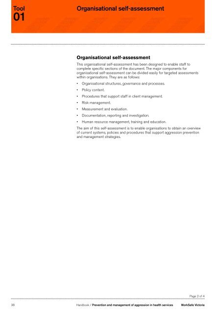 Prevention and management of aggression in ... - WorkSafe Victoria