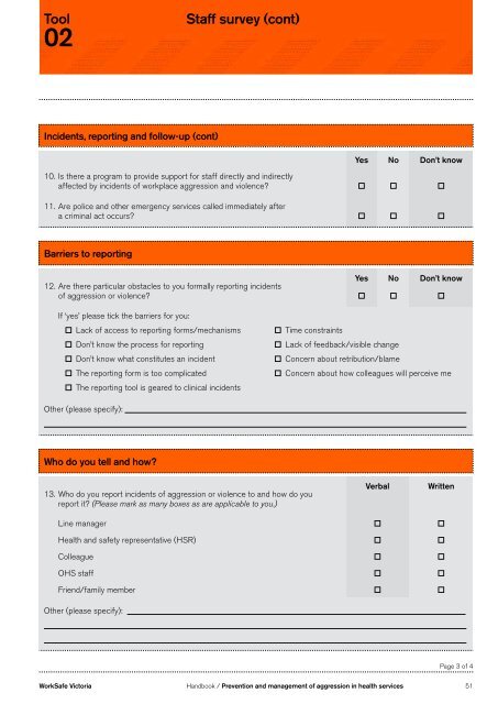 Prevention and management of aggression in ... - WorkSafe Victoria