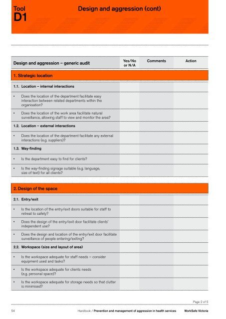 Prevention and management of aggression in ... - WorkSafe Victoria