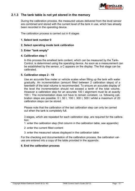 User´s Guide Installation Guide Level Indicator ... - Müller Elektronik