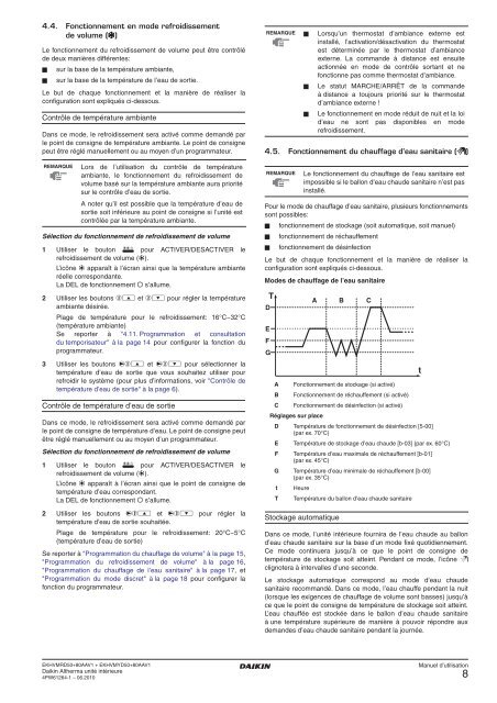 Mode d'emploi Daikin Altherma bi bloc basse