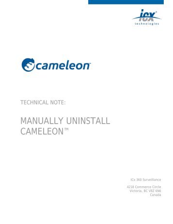 MANUALLY UNINSTALL CAMELEON™ - FLIR.com