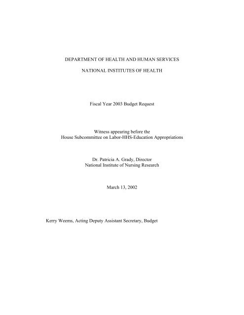 PDF version - National Institute of Nursing Research - National ...