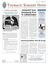 February 2011 PDF - Thoracic Surgery News