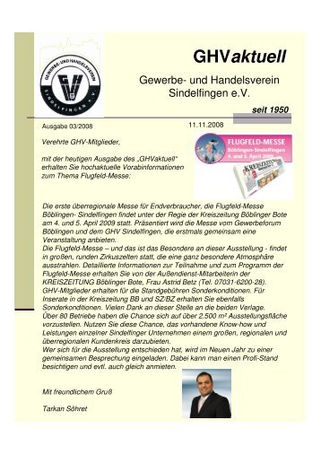 3. Ausgabe 11/2008 - GHV Sindelfingen eV