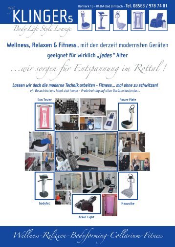 Wellness, Relaxen & Fitness - myklingers.de