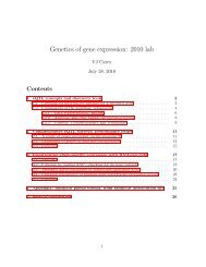 Genetics of gene expression: 2010 lab - Bioconductor