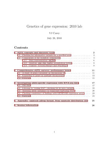 Genetics of gene expression: 2010 lab - Bioconductor