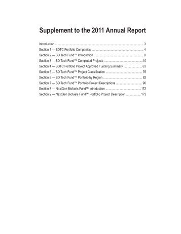 Supplement to the 2011 Annual Report - Technologies du ...