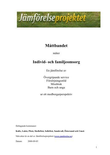 och familjeomsorgen, jämförelse med andra kommuner (pdf, nytt ...
