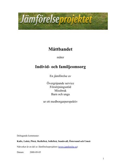 och familjeomsorgen, jämförelse med andra kommuner (pdf, nytt ...