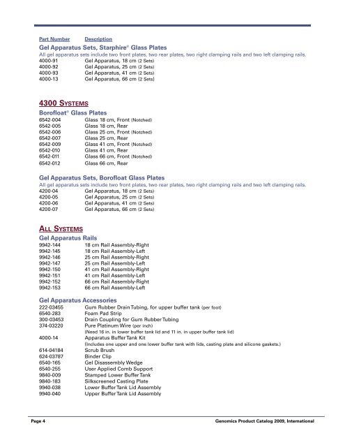 4300 DNA Analyzer Product Catalog 2009