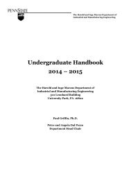 Undergraduate Handbook 2013 - Industrial and Manufacturing ...