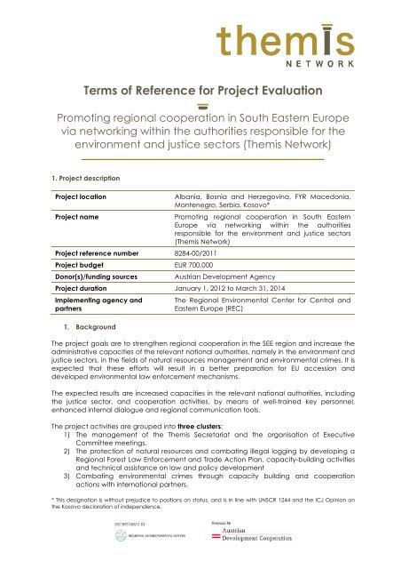 Terms of Reference - The Regional Environmental Center for ...