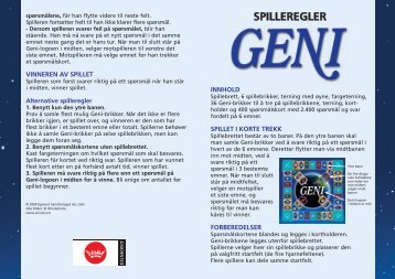 SPILLEREGLER - Egmont Serieforlaget