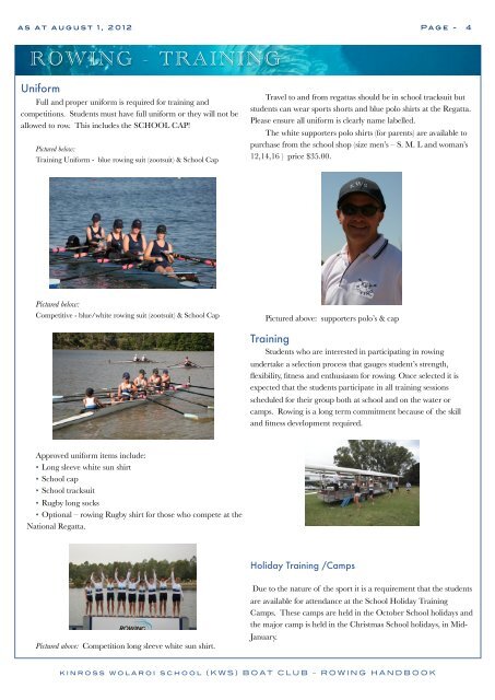 Rowing Welcome MST@ AUG 1 2012 - Kinross Wolaroi School