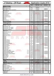 JT Braking - Off Road Application Guide 2010 - Big Bike Webshop