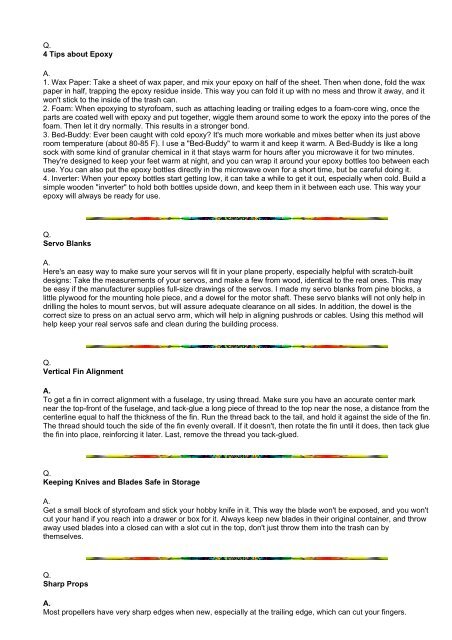 A Collection of R/C Modelling Tips - RC World