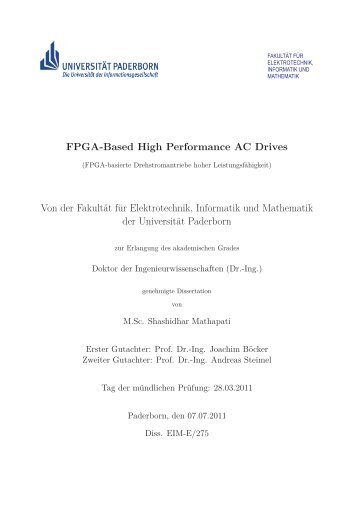 FPGA-Based High Performance AC Drives - Universität Paderborn