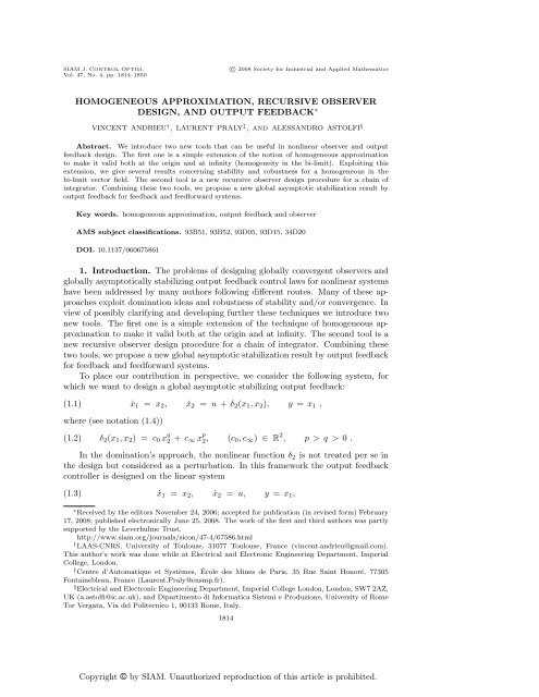 Copyright © by SIAM. Unauthorized reproduction of this article is ...