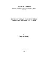 melting of a phase change material on a finned-tube heat exchanger