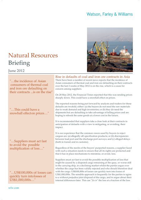 Natural Resources Briefing - Watson, Farley & Williams