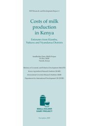 Costs of milk production in Kenya