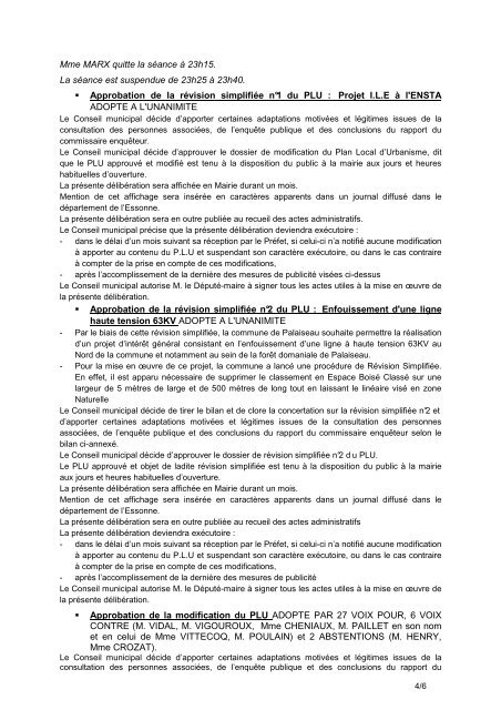 COMPTE RENDU SUCCINCT DE REUNION ... - Ville de Palaiseau