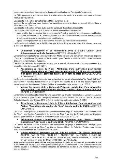 COMPTE RENDU SUCCINCT DE REUNION ... - Ville de Palaiseau